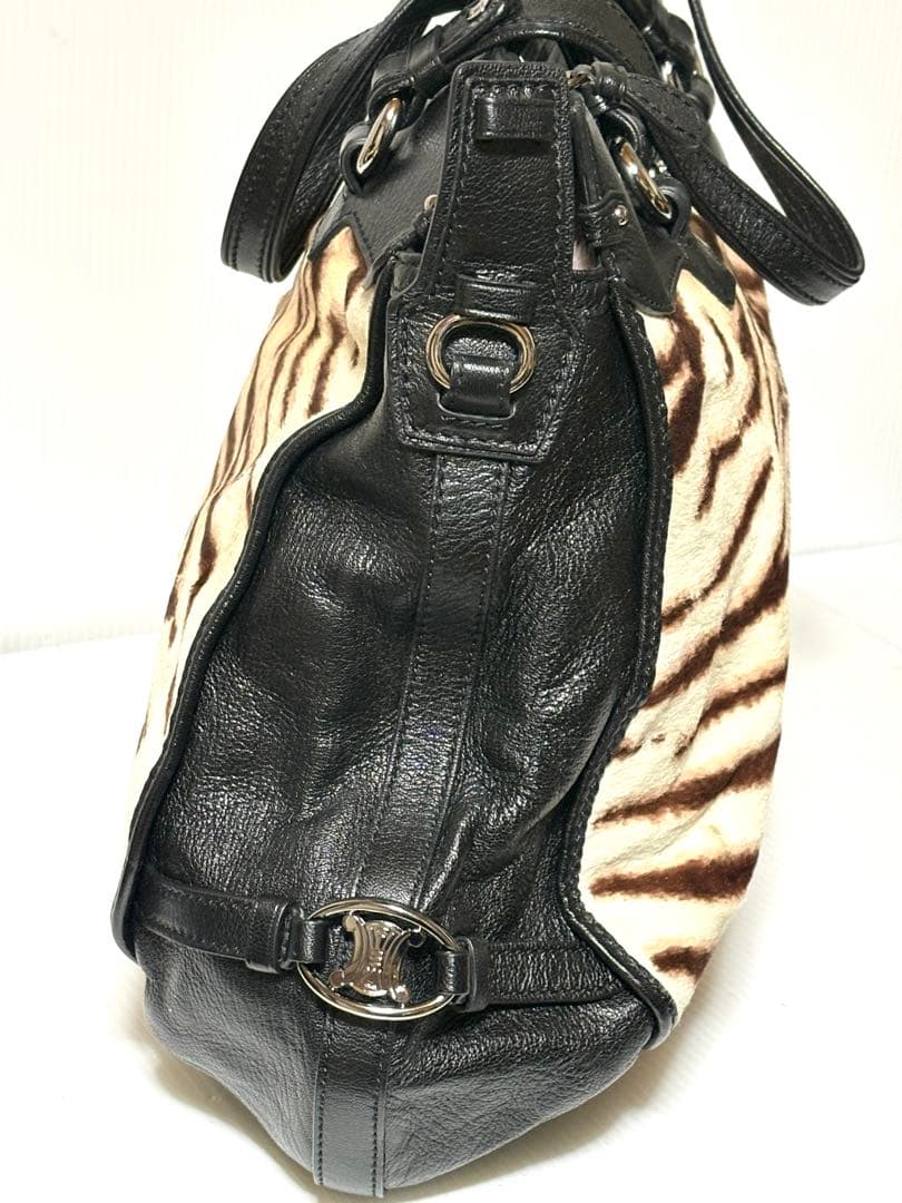 未使用近■ セリーヌ CELINE ハラコ2way アニマル柄 バッグ