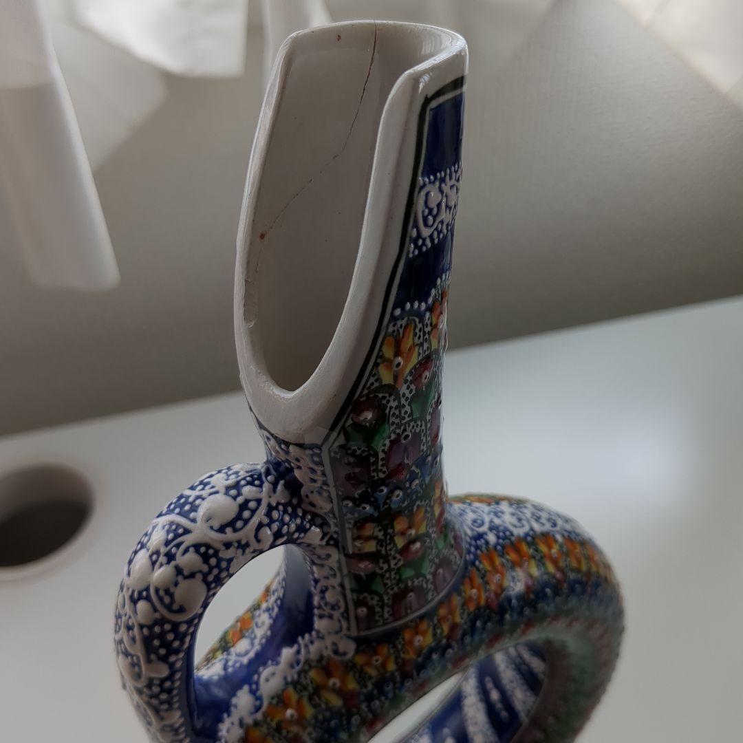 トルコ【カッパドキア】 陶器デキャンタとワイングラスセット