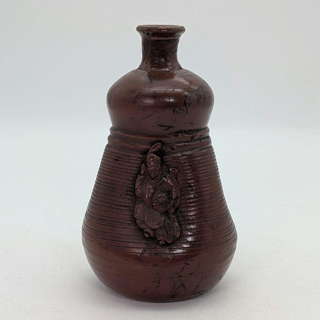 江戸末期 古備前 三方徳利 合箱合布 人形徳利 とっくり 一輪挿し花入