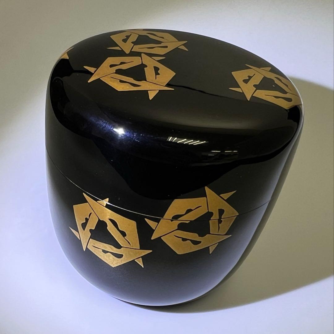 専用 即中斎書付有 内朱塗ウロコ鶴大棗 共二重箱 東