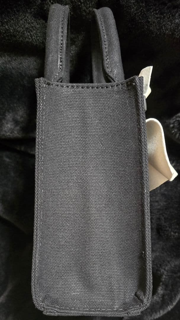 pium フリルリボンスクエアミニトートバッグ ブラック