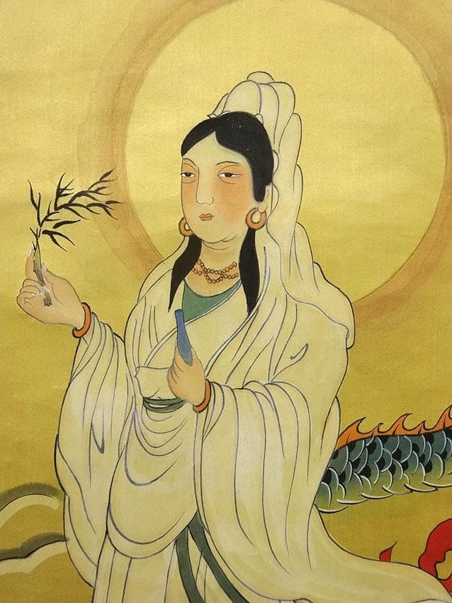 ♥掛軸拓本慈航普渡図観音像掛け軸骨董品