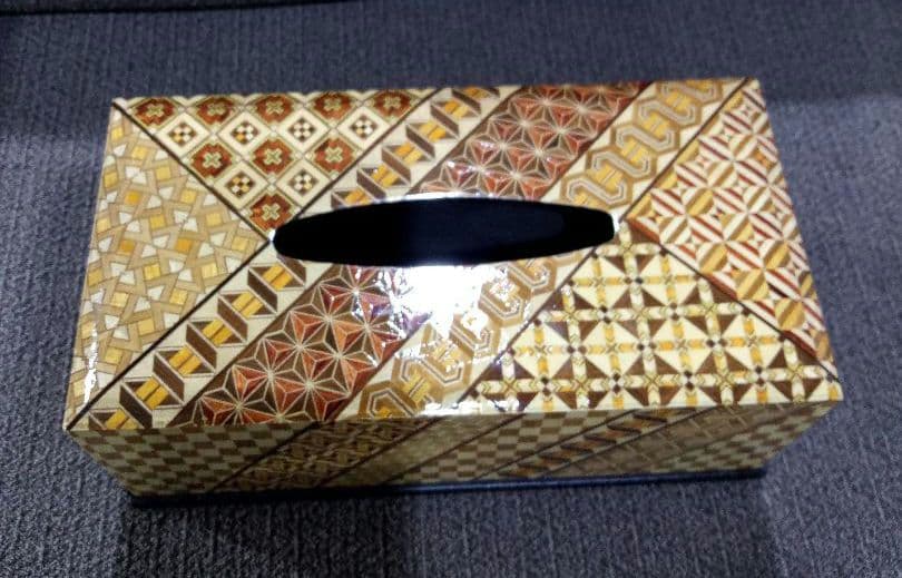 未使用 箱根寄木細工 まつば ティッシュボックス ティッシュケース