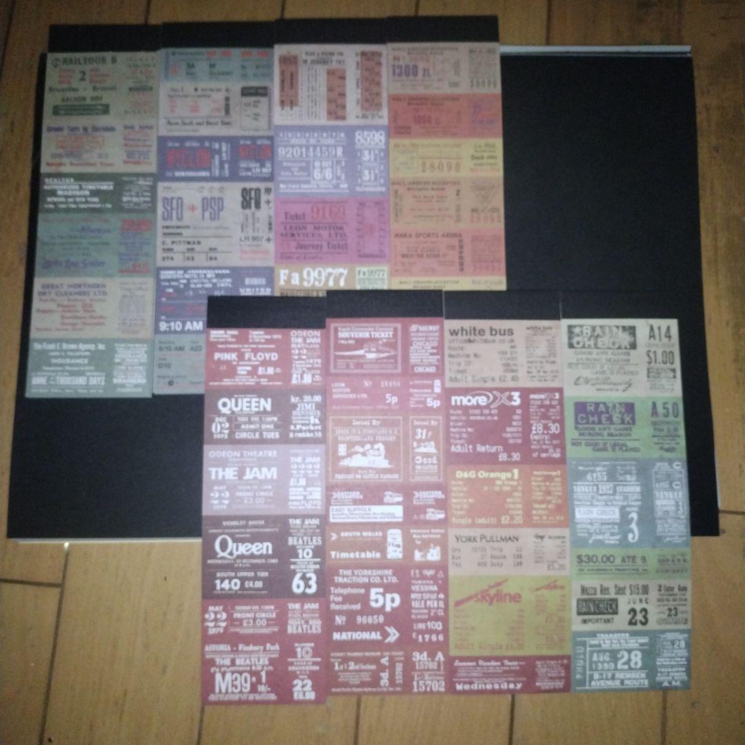 一部使用済み】チケット風コラージュ素材 まとめ売り 一部使用済