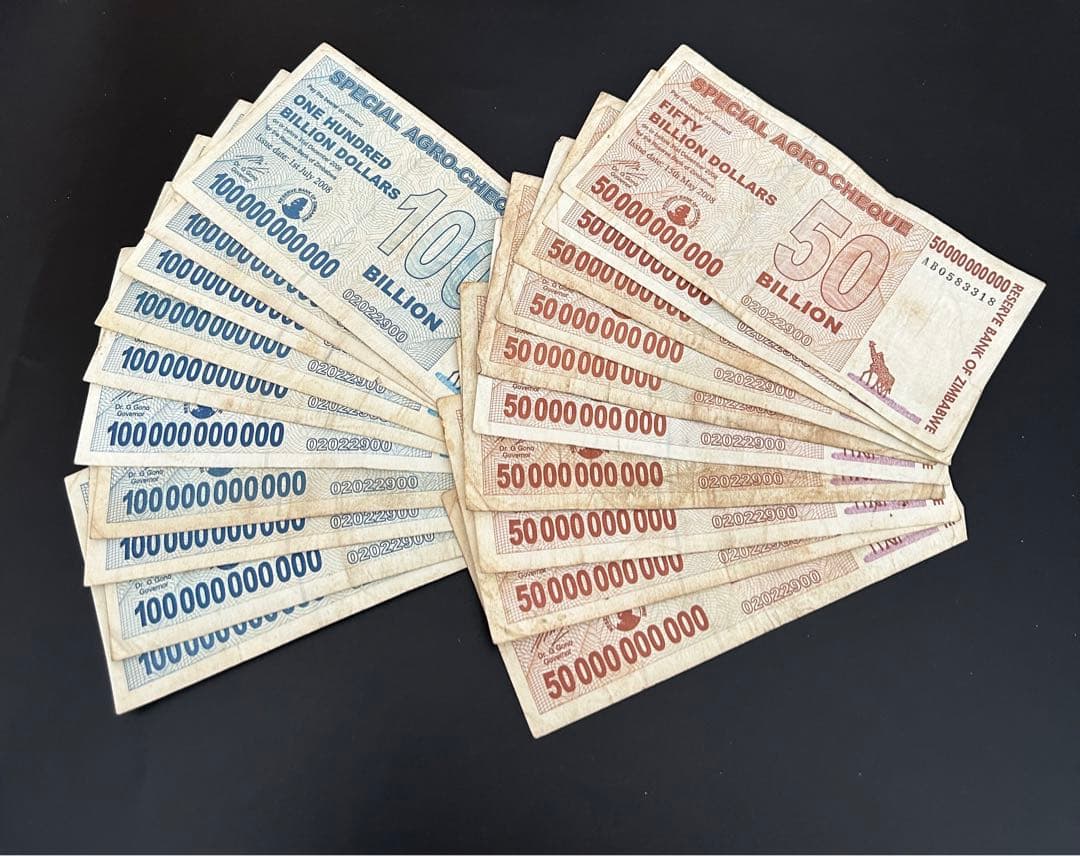 ジンバブエ 1000億ドル 500億ドル 各種10枚セット 1289 - コレクション