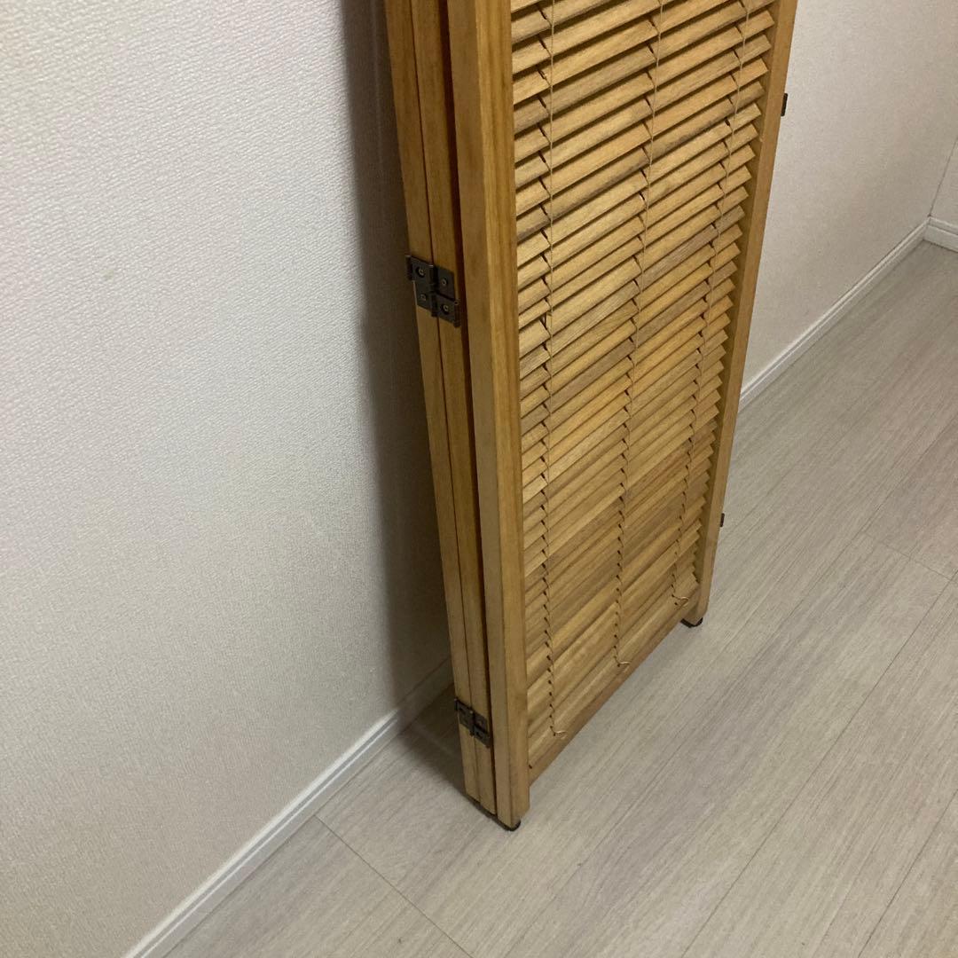 パーテーション 3連 木製 ブラインド機能付き 和風 目隠し 衝立 3連 高
