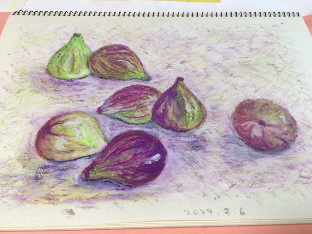 ガネーシャさん専用ですパステル画 3点セット 果物と花