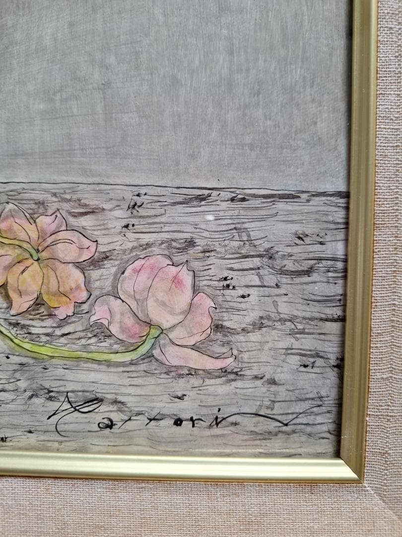 「貝殻と花々」服部和三郎　真作Ｆ－８号