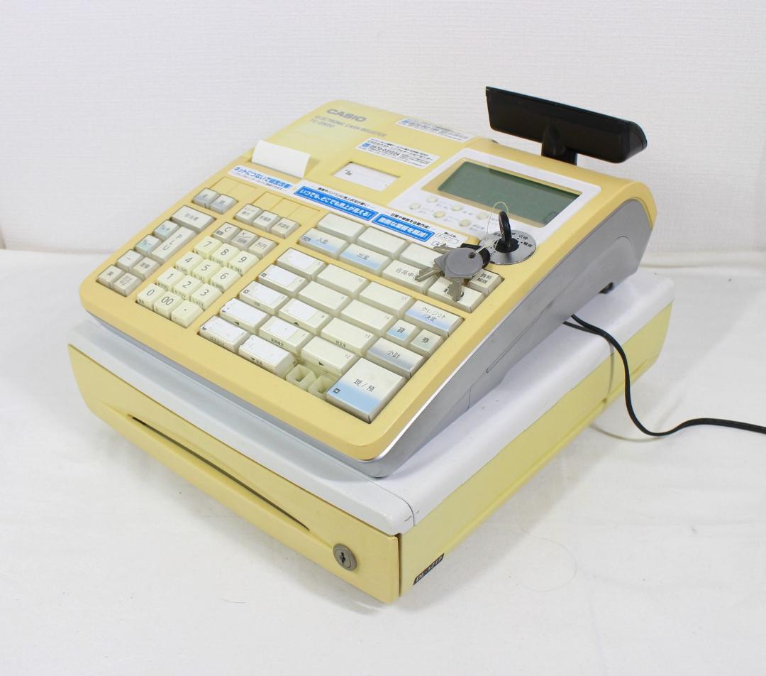 CASIO TE-2500 カシオ レジスター ペーパー 取説付 動作OK 事務・店舗用品