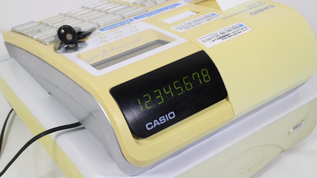 CASIO TE-2500 カシオ レジスター ペーパー 取説付 動作OK 事務・店舗用品