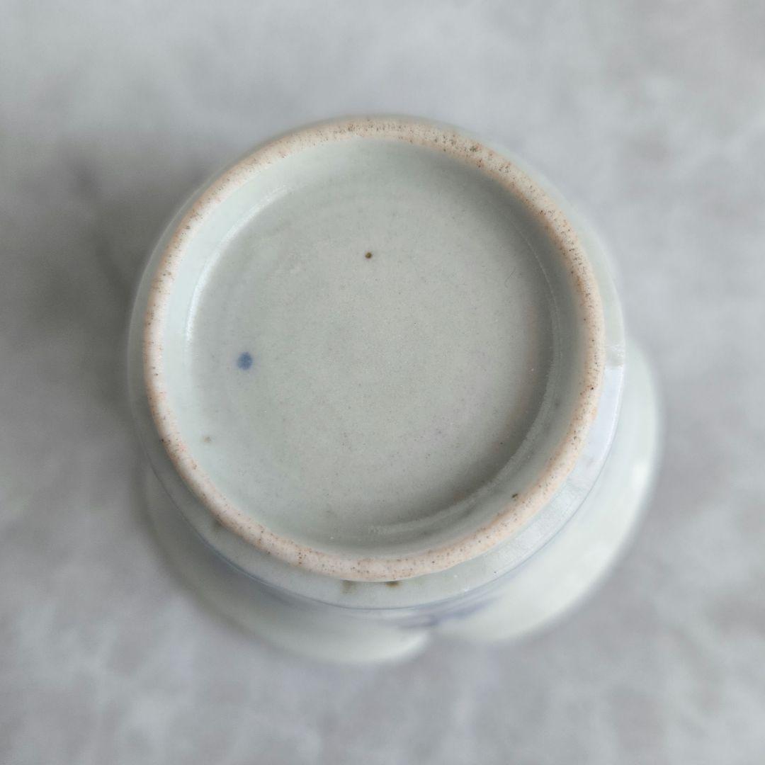 古伊万里 染付輪花向付 江戸時代 猪口 覗き 金直し 金継ぎ