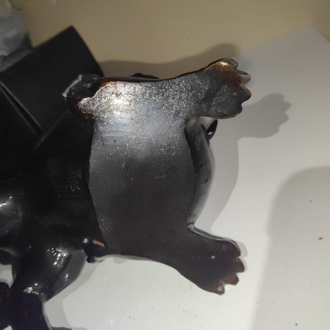 美品】牡丹獅子 照雲作 青銅製 置物 黒漆調 魔除け 縁起物 彫刻 - メルカリ