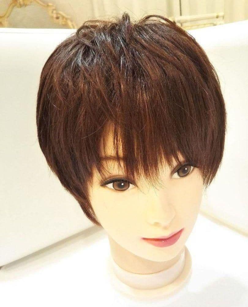 人毛100%総手植え地肌✨増田貴久❣️艶髪！束感クール✨美人ショート✨ストレート