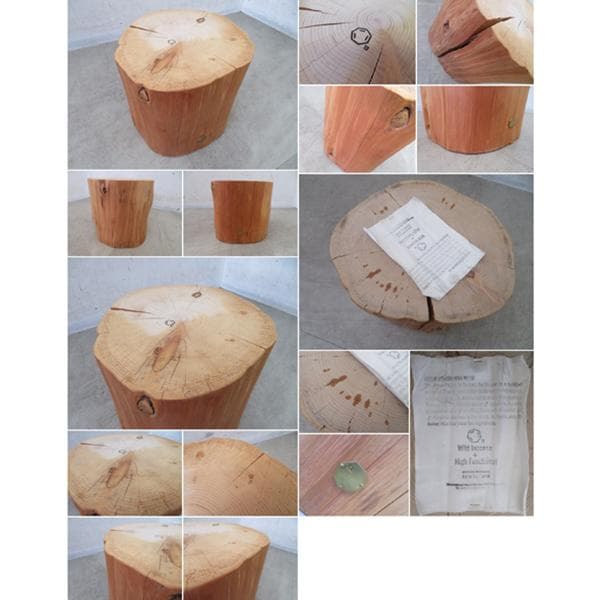 展示品■カルデサックジャパン■ヒバ■丸太スツール/サイドテーブル■青森ヒバの丸太