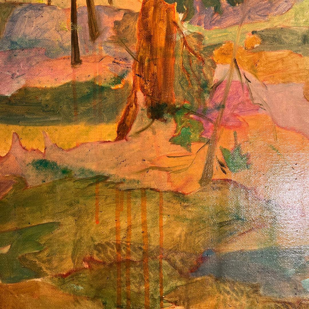 duanqiqi作品 手書き油絵 park 絵画 油彩画 インテリア