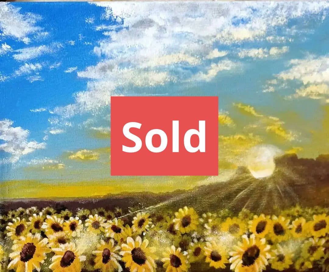 ときめきの空……春の朝焼けと海」原画 本物 一点物 絵画 yoko