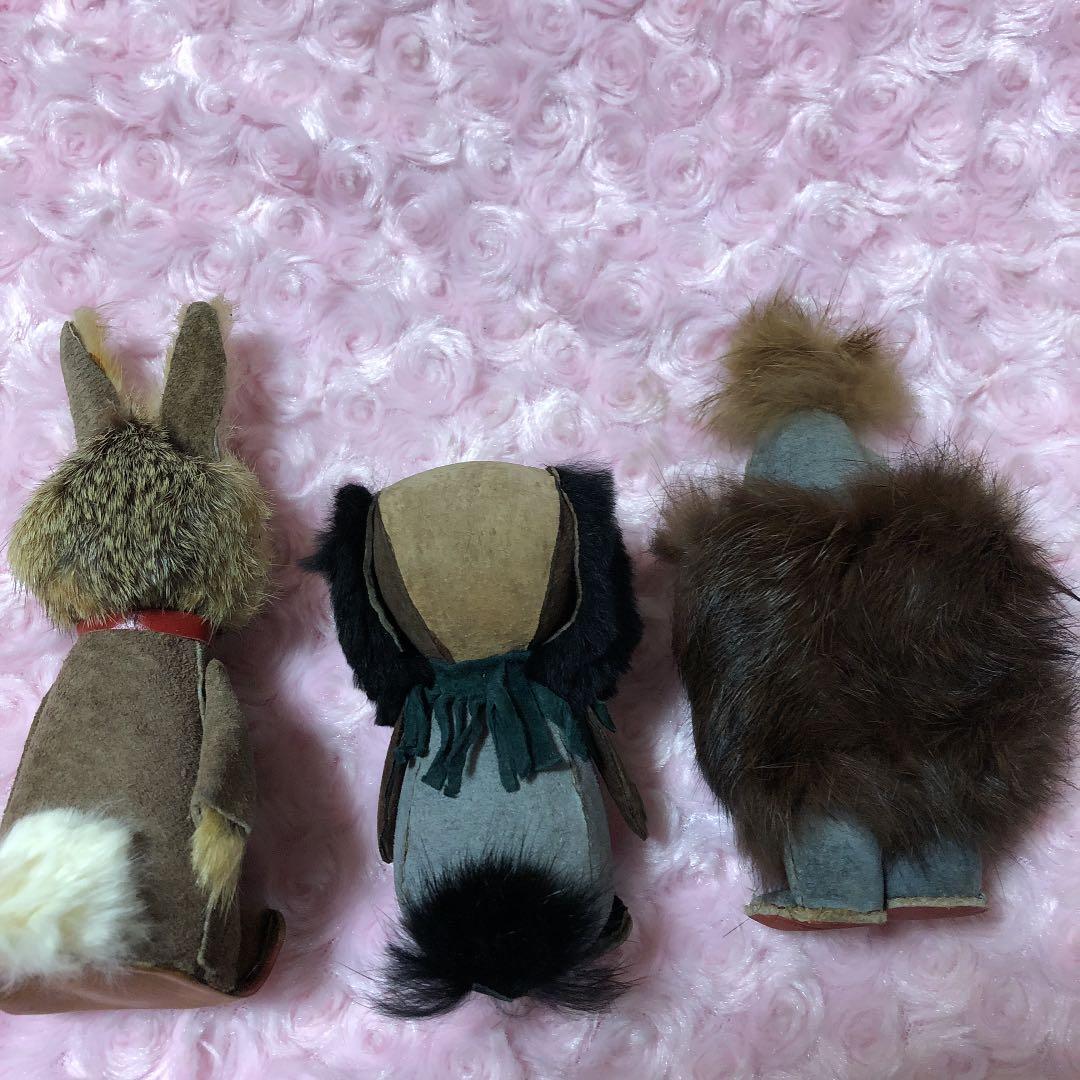 ☆希少☆1点もの☆アンティーク毛皮ぬいぐるみ3体セット