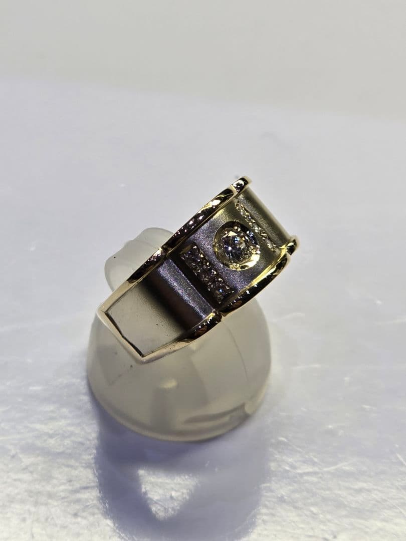 森稀少品 ダイヤ0.20/0.12 K18 7.8g 16号 リング