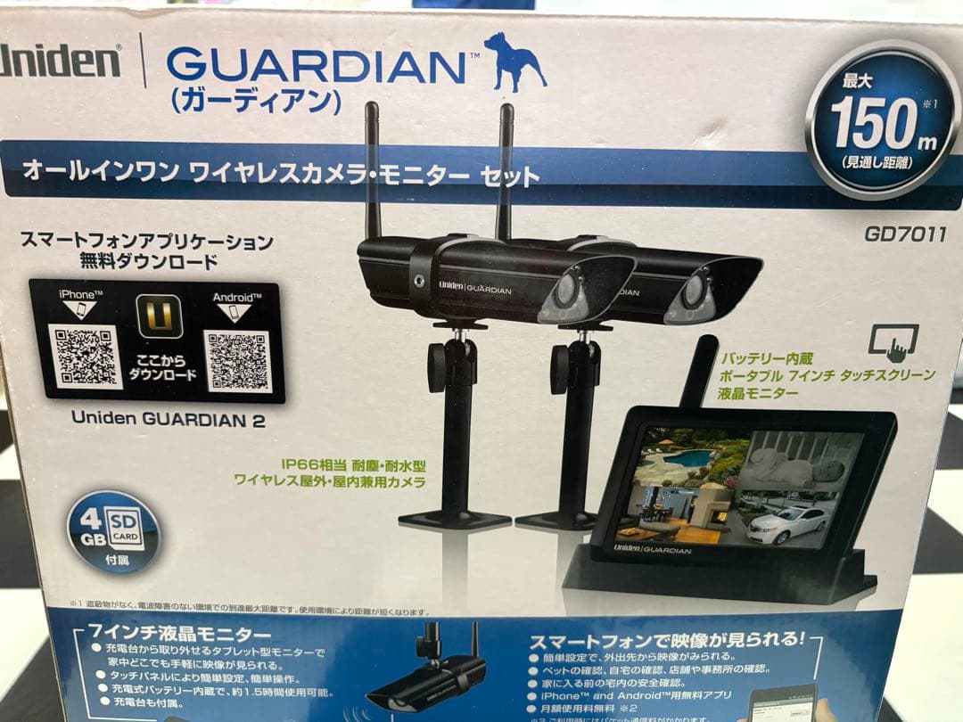 Uniden/ユニデン 防犯ワイヤレスカメラセット カメラ2台 モニタ1台ス*ネ様