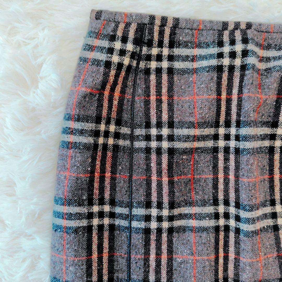 BURBERRY LONDON ツイード チェックスカート ウール カシミヤ混