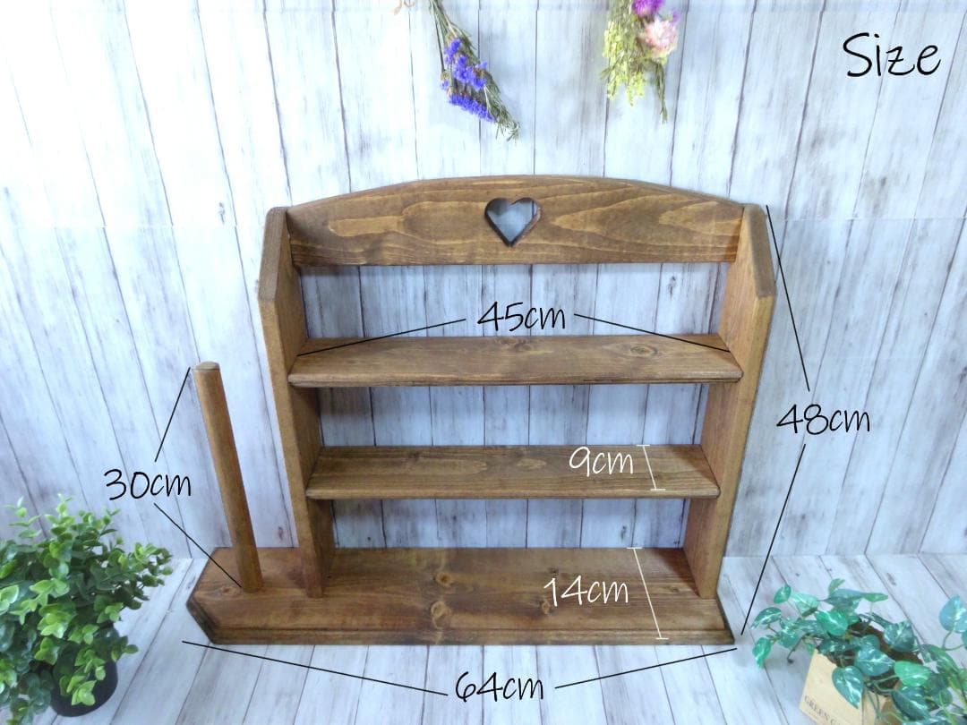 メルさま専用ページ♡カントリーハート 大型3段シェルフ 木製 シェルフ