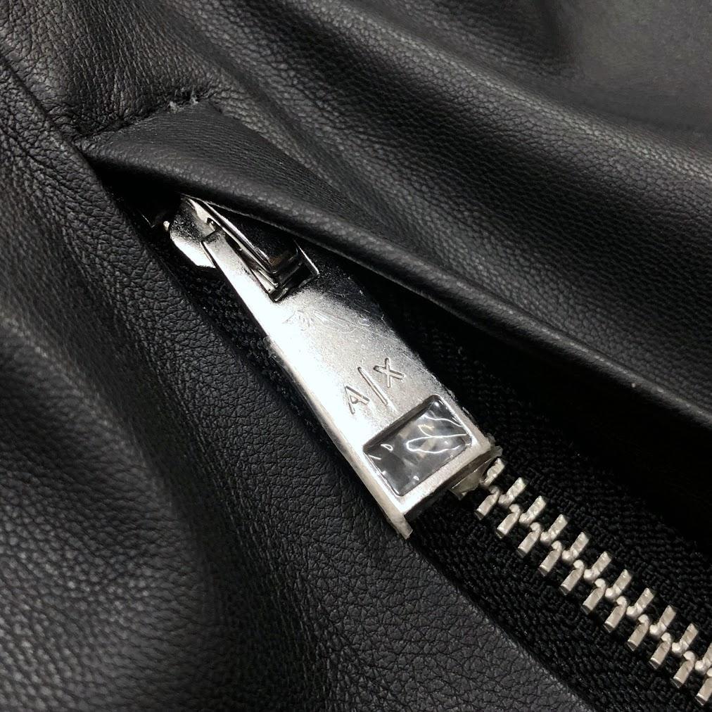 美品 アルマーニ エクスチェンジ フェイクレザー シングルライダース