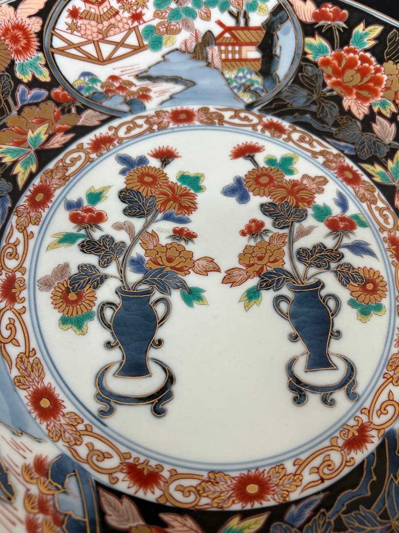 有田焼 静山作 金彩 飾皿 色絵 大皿 - メルカリ 有田焼 哲山作 大皿