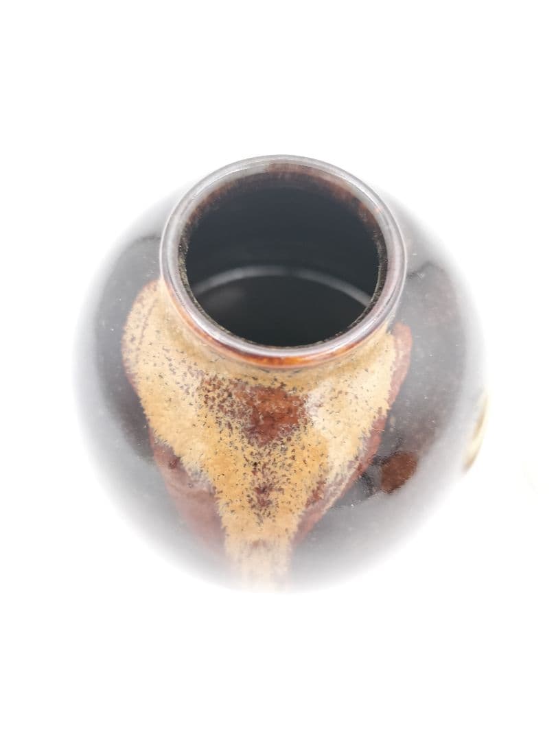 a979 膳所 茄子茶入 久田尋牛斎宗匠箱書 淡海陽炎園 小牡丹