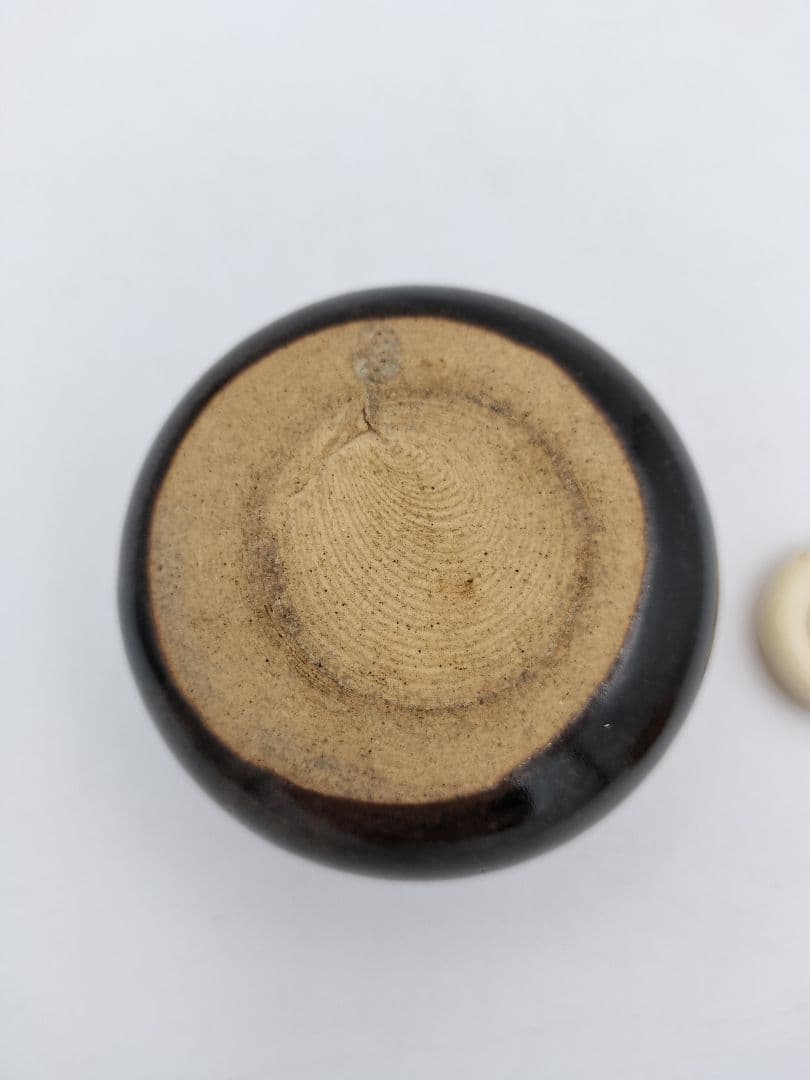 a979 膳所 茄子茶入 久田尋牛斎宗匠箱書 淡海陽炎園 小牡丹