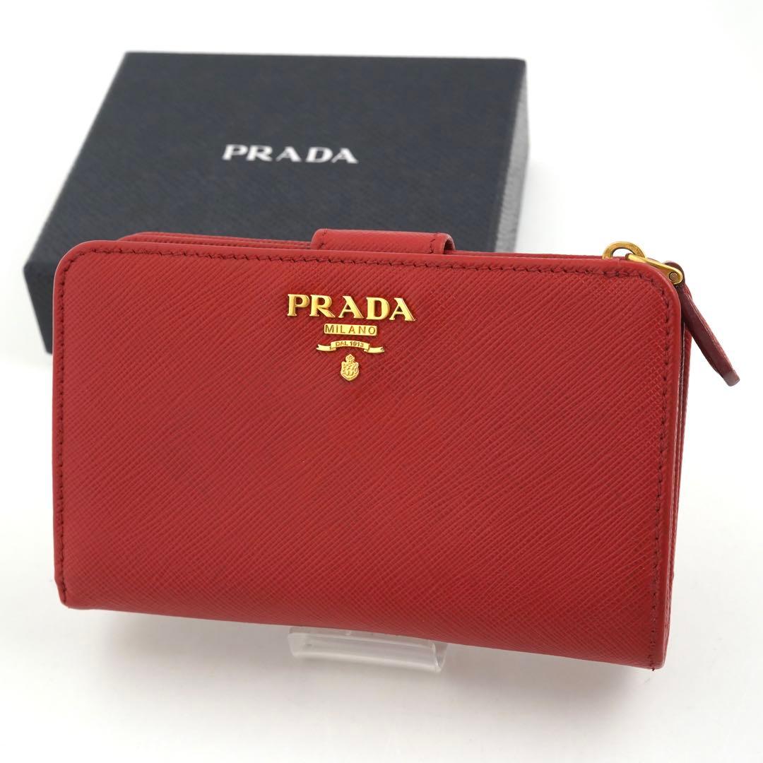 ✨未使用展示品✨ PRADA ミニ財布 サフィアーノレザー 二つ折り L字