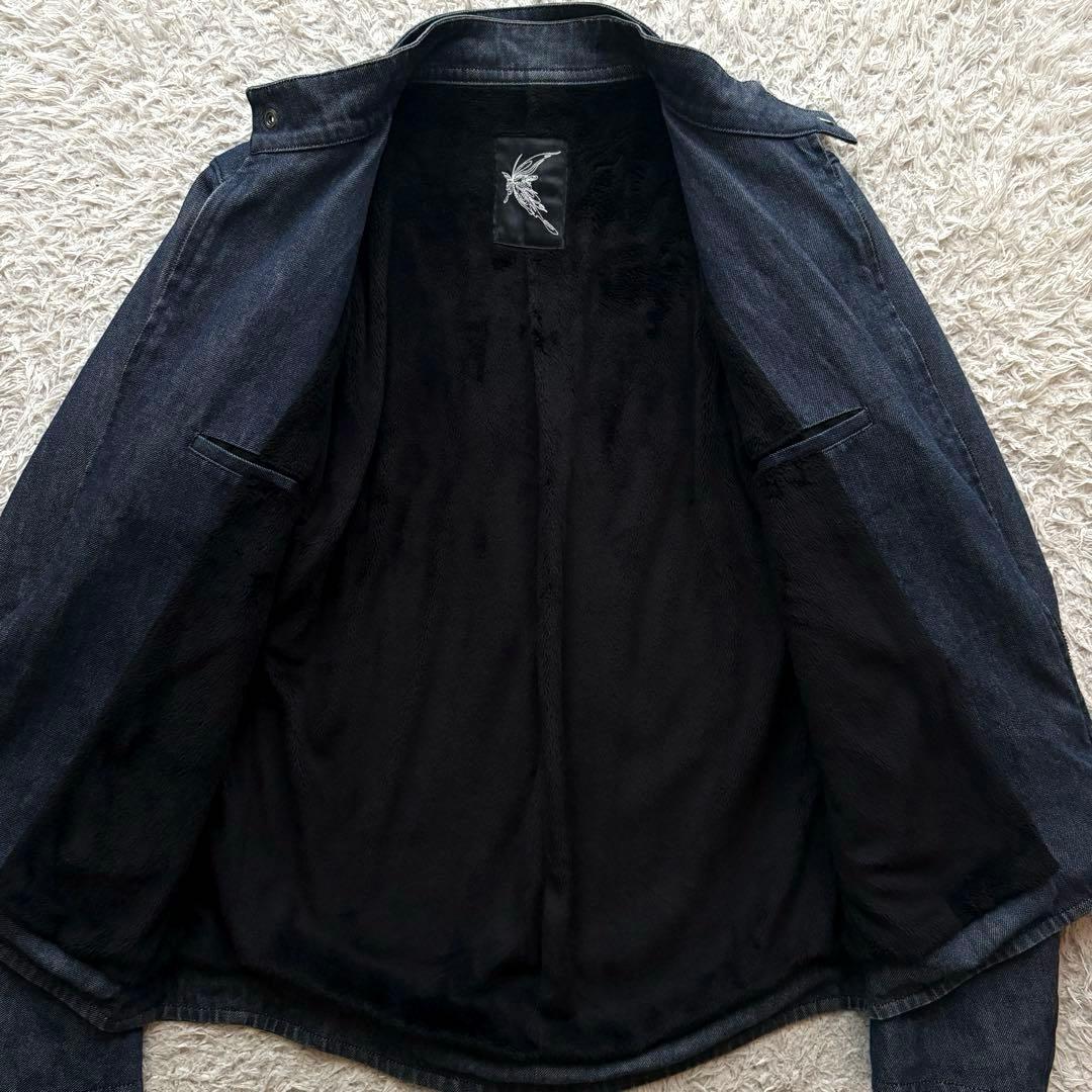 希少】 ハーレー革ジャン ファイヤーパターン レザージャケット刺繍 L 黒