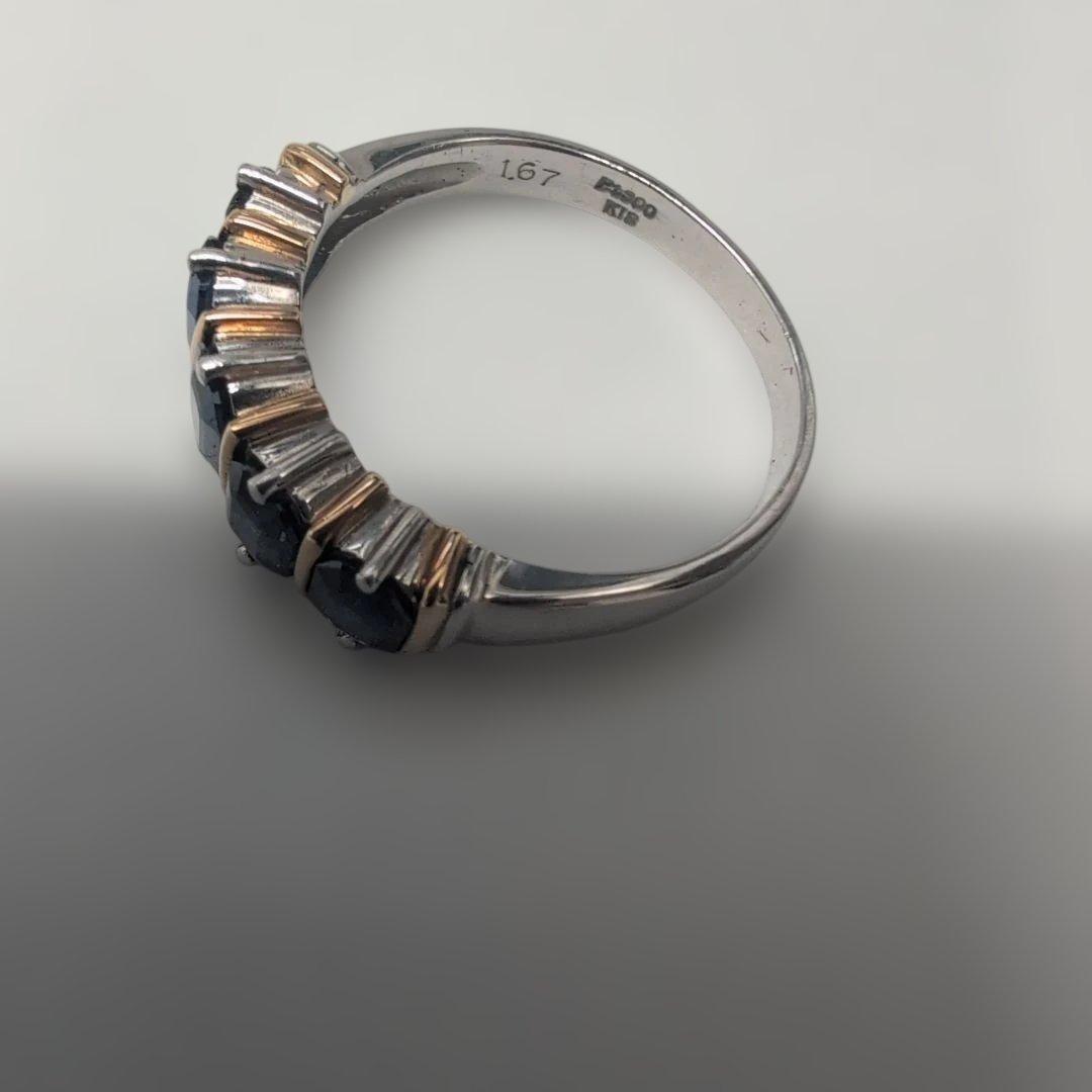 ブルーサファイア　土台（プラチナ900 ｋ18）指輪