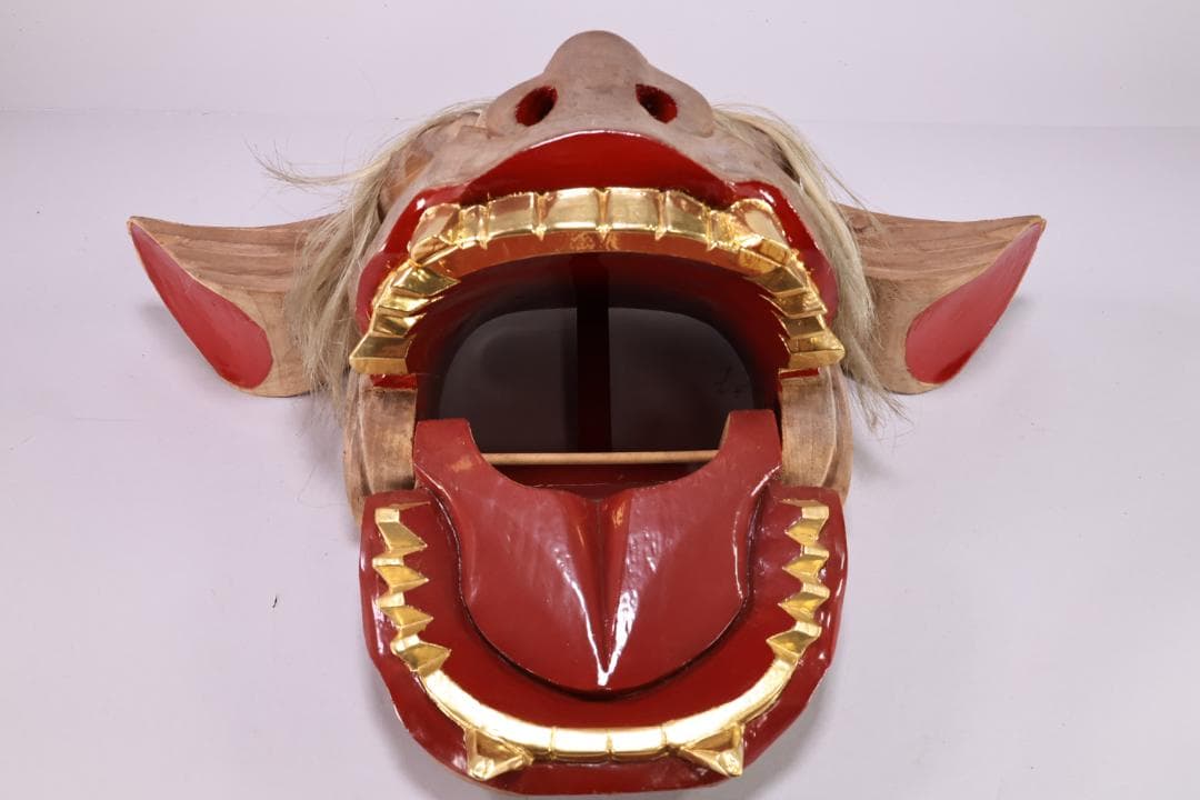 伝統工芸品 特大 郷土民芸品 栄秀作 加賀獅子頭 9寸 置物 共箱