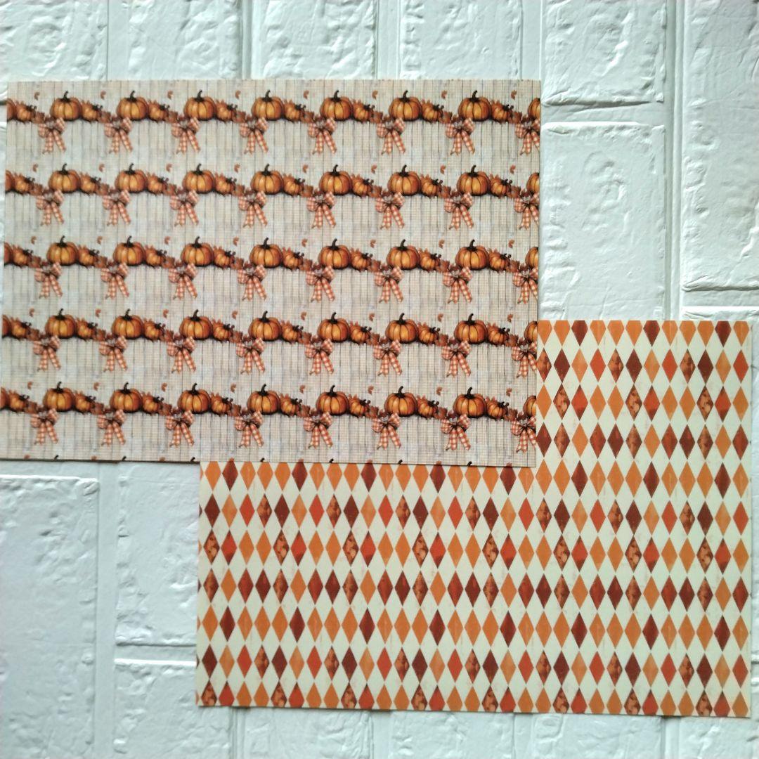 D-150】lien様 デザインペーパー ハロウィン かぼちゃ ➀