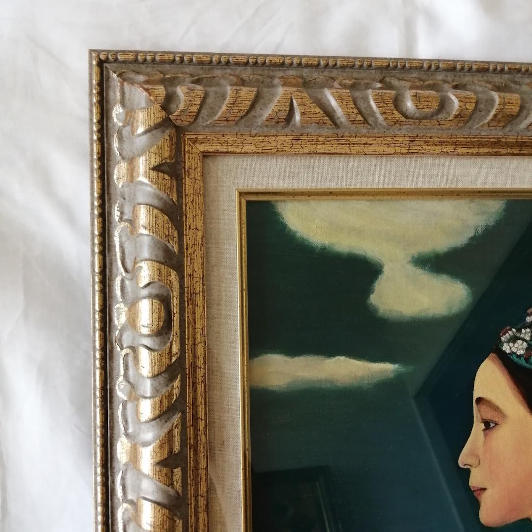 【 F6サイズ　額付き 】 模写： 藤島武二　「芳恵」 肉筆油絵