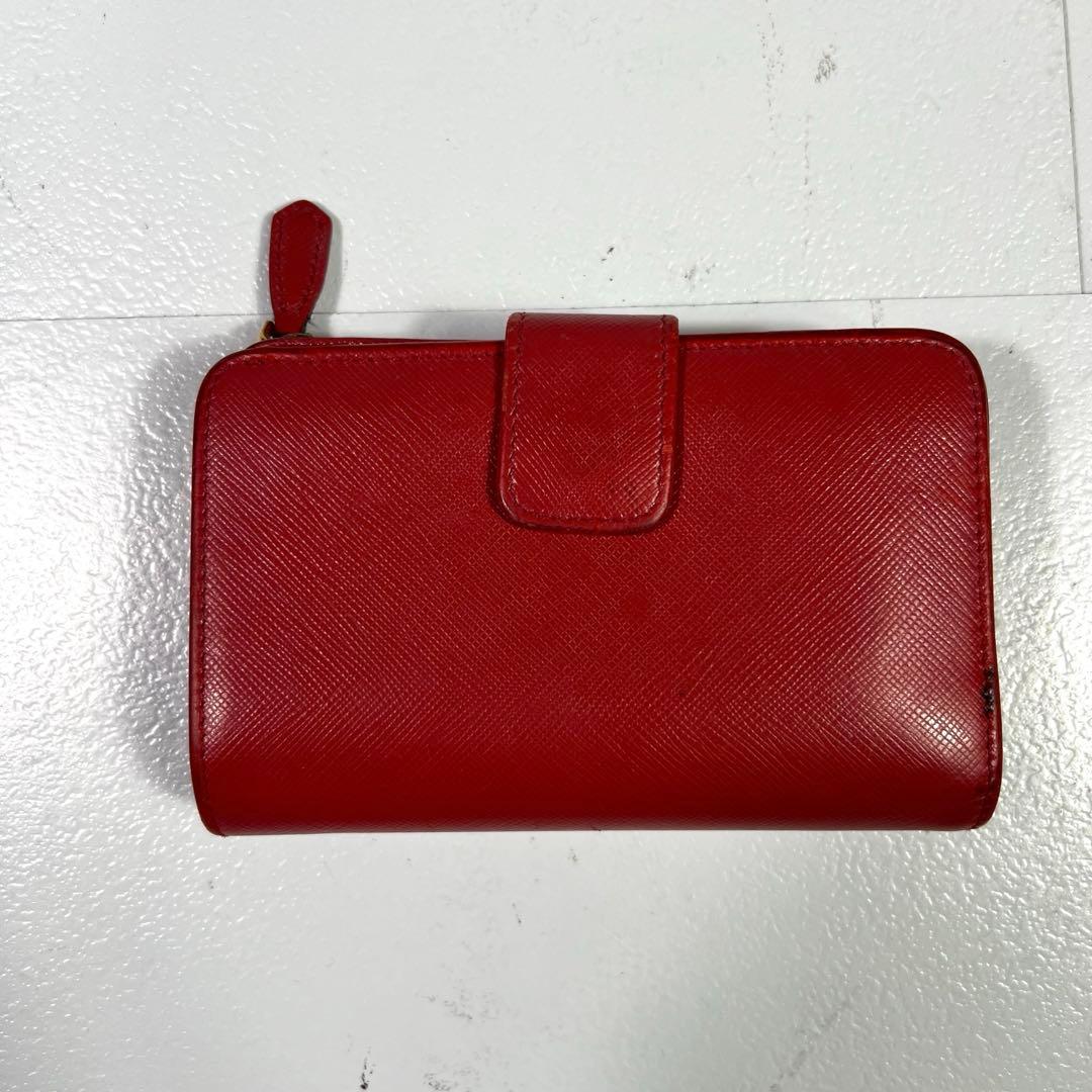 プラダ PRADA コンパクトウォレット 二つ折り財布 レッド 赤 PRADA