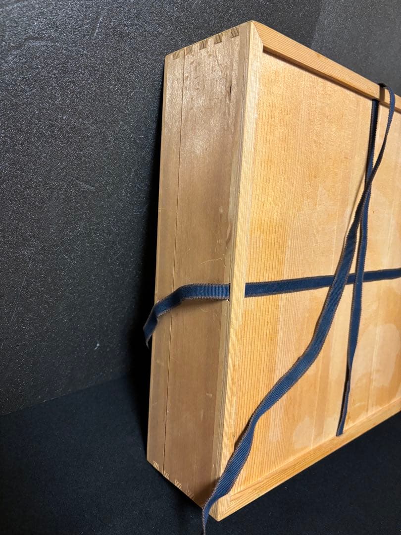 大人気　37.5cm 木箱付き　深川製磁 瑠璃牡丹　大皿 プレート 飾皿　希少