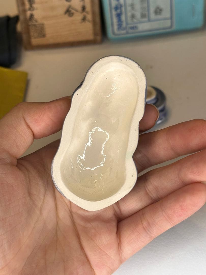 京焼 中村翠嵐 交趾 干支未 羊香合 金彩耳 共箱付 共布付 美品