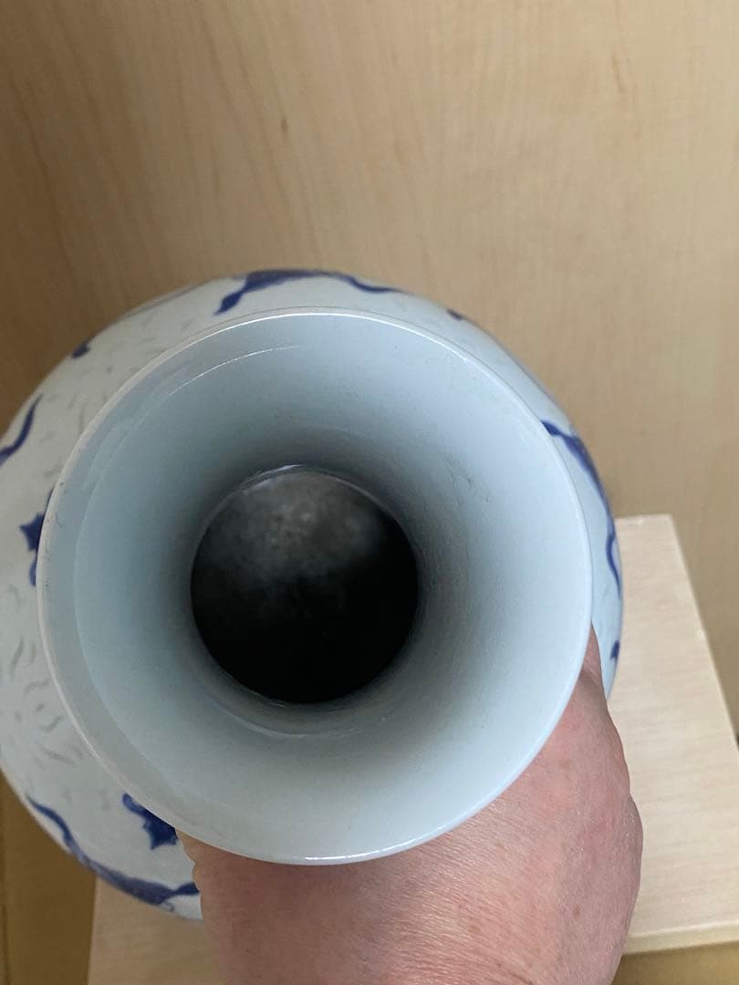 中国 景徳鎮製 染付蛍花瓶 引越しのため 売り尽くす