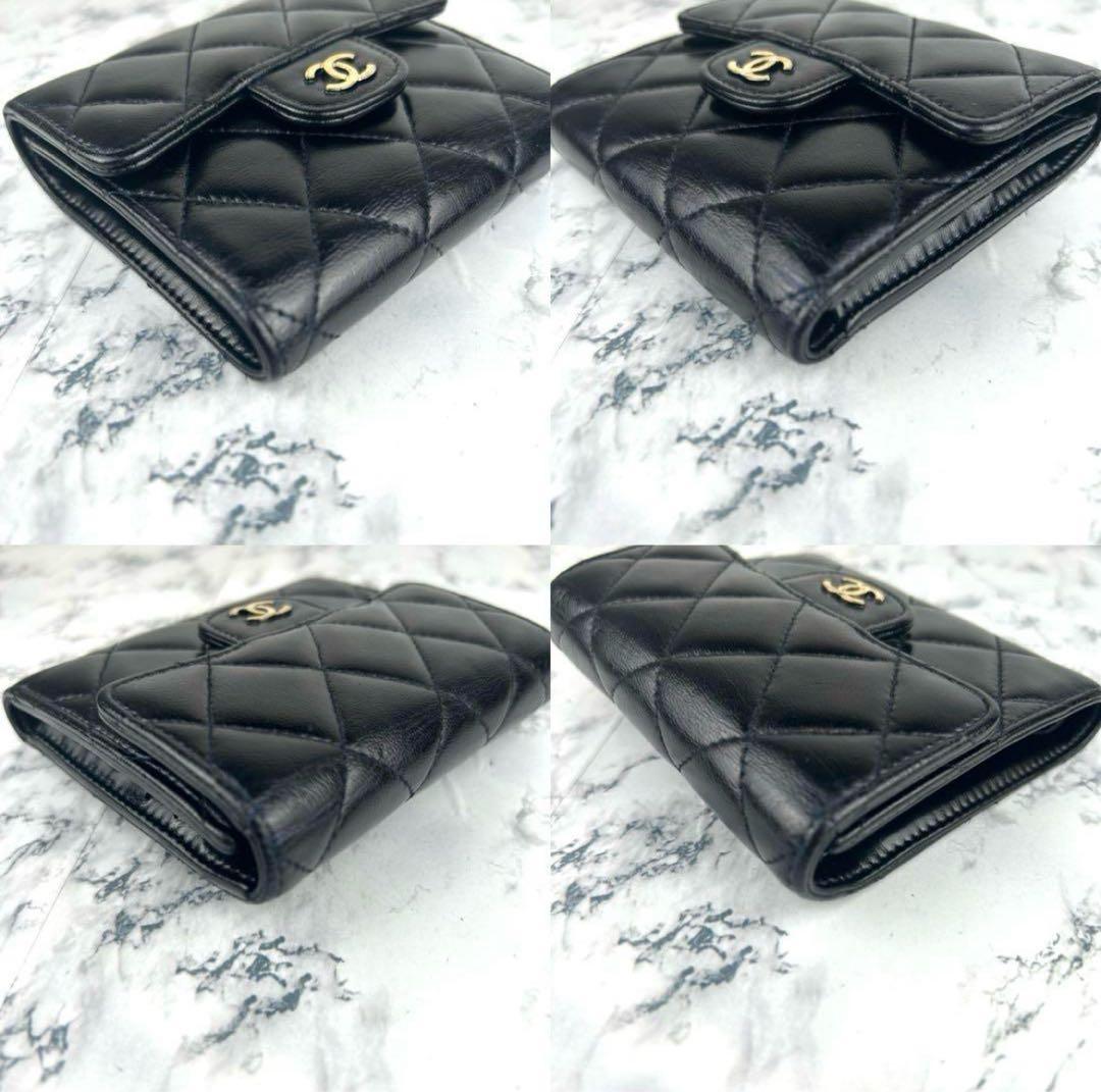 22 CHANEL マトラッセミディアムサイズコンパクト折り財布