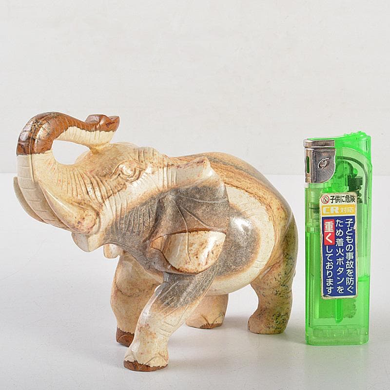天然石 細密彫刻 象 置物 約411g 桐箱付 C R7273 - メルカリ