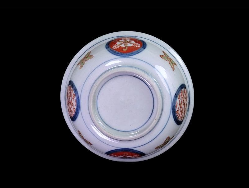 大聖寺伊万里　金襴手　窓絵　花鳥紋の図　春寒鉢　膾皿　C770 AS-fbtx