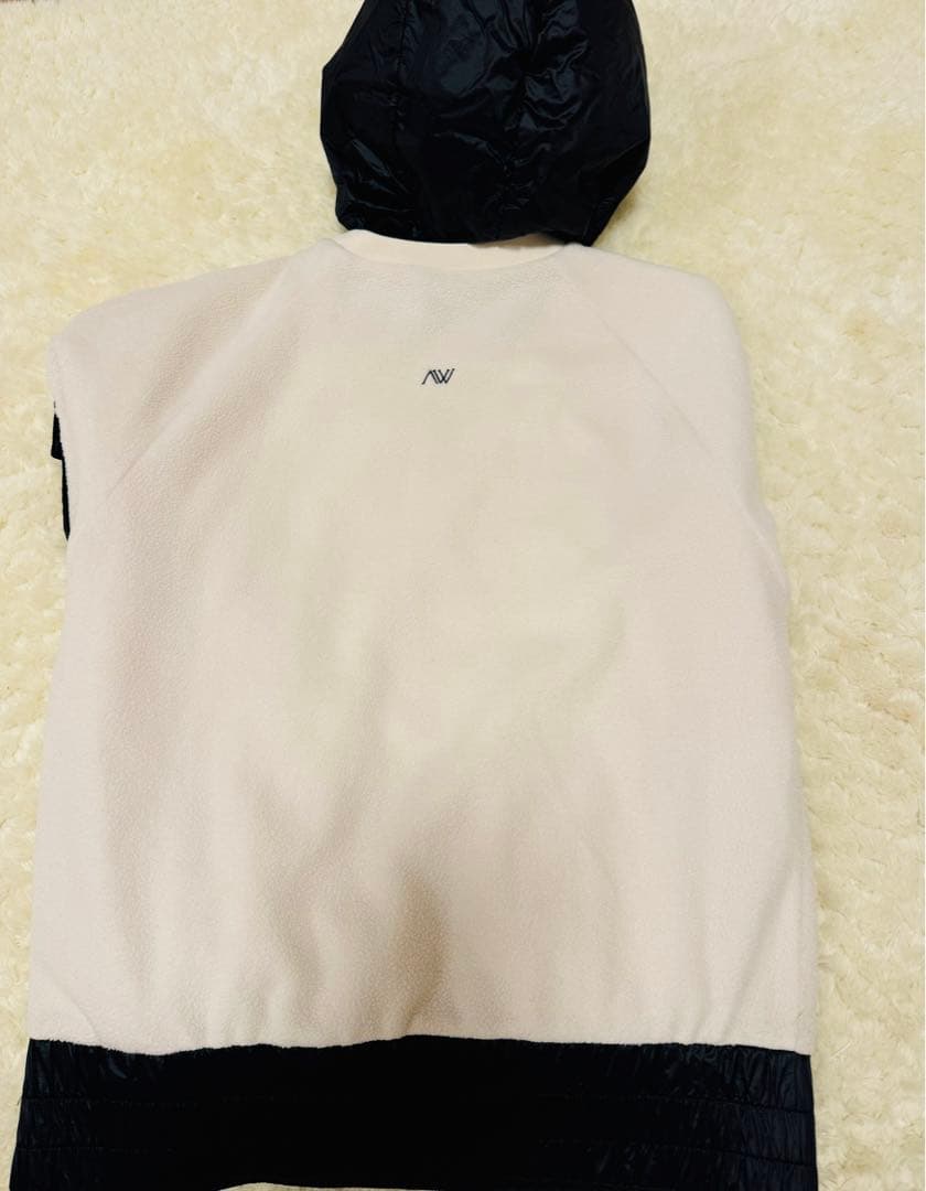 本物⭐︎アニューゴルフ⭐︎フリースフード付きボアレディースオフホワイト