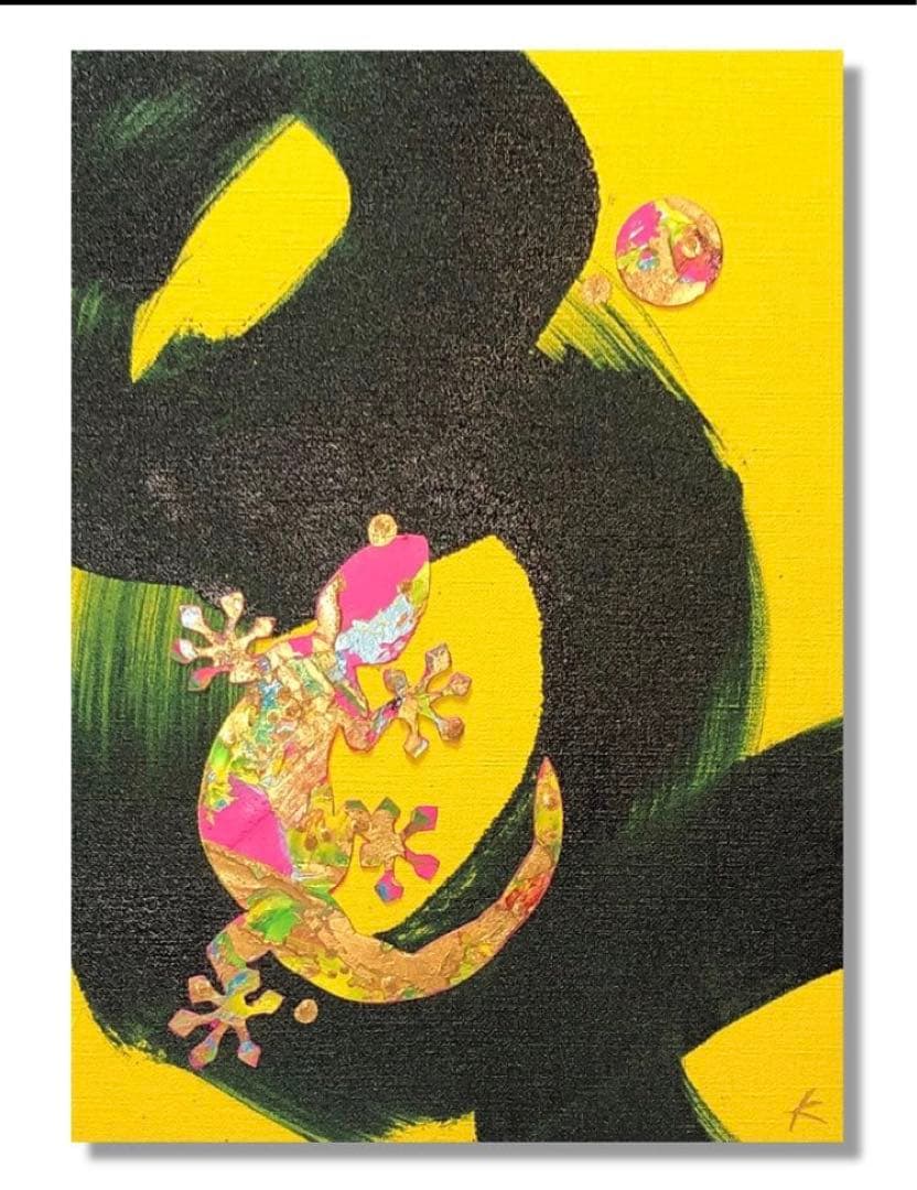 【こっぷんかっぷ】油絵　原画　一点物　現代アート　モダン　F4 こっぷんかっぷ様専用】油絵 原画 一点物 現代アート モダン F4