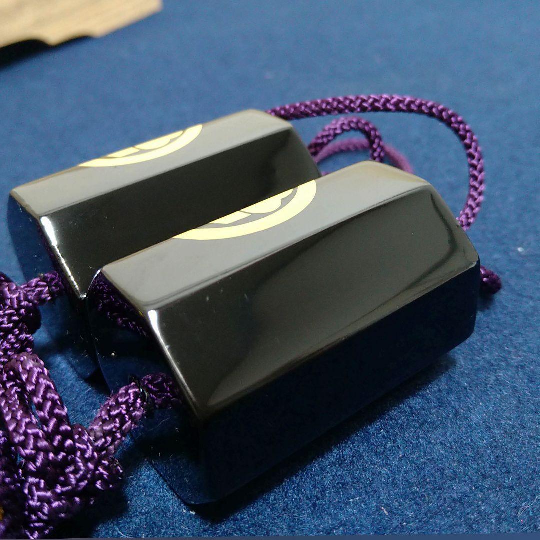 AJ60 風鎮 輪島塗 木製漆塗 八角形 蒔絵家紋 木箱 栞付 未使用