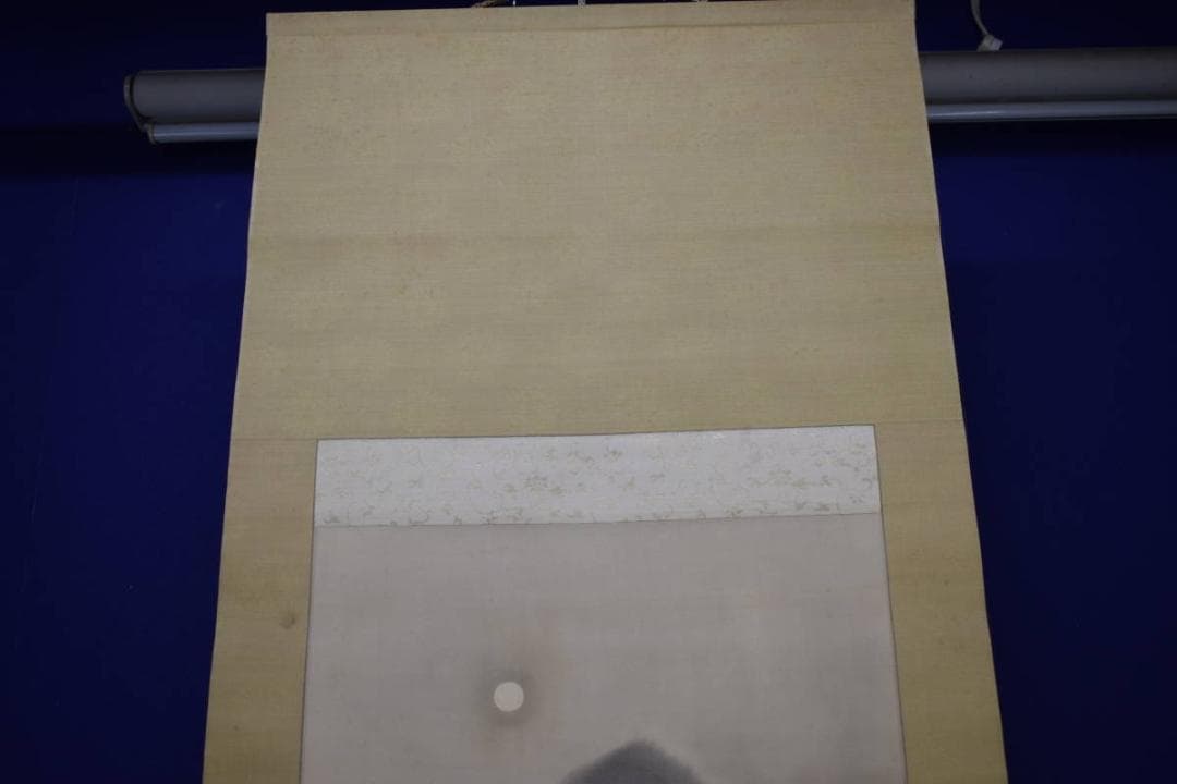 真作/素香/山水図/山間斎月/桐共箱付/布袋屋掛軸HH-559