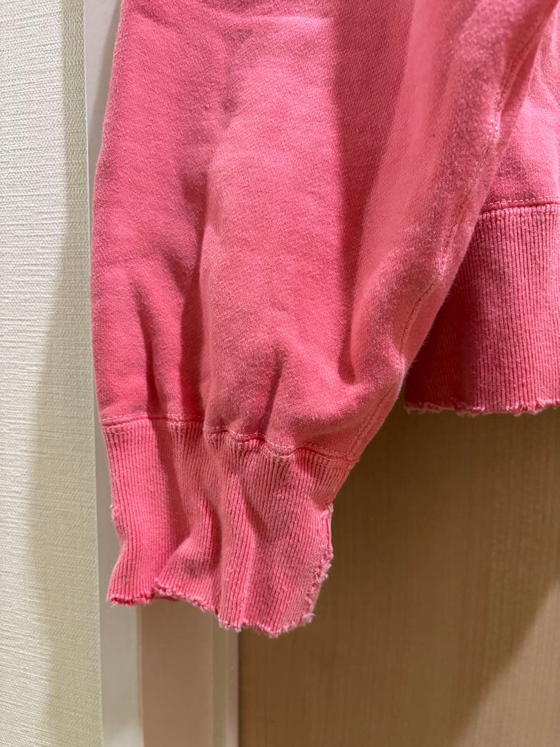 トップス ANCELLM DAMAGE HOODIE - RED