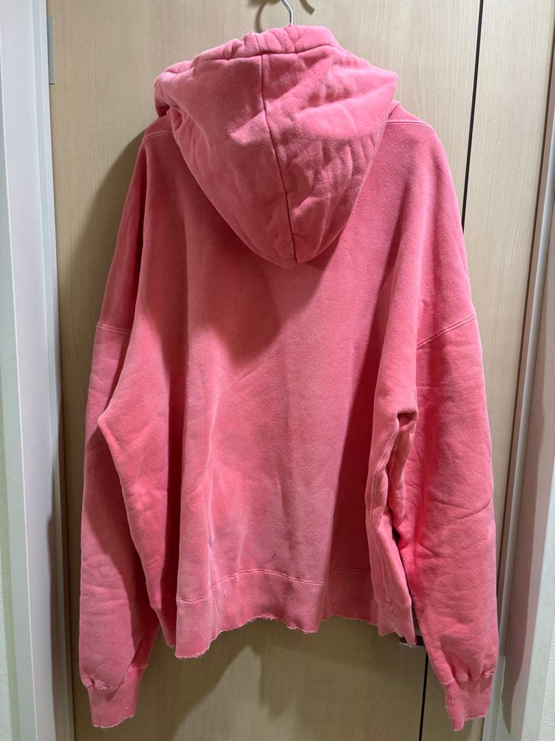 トップス ANCELLM DAMAGE HOODIE - RED