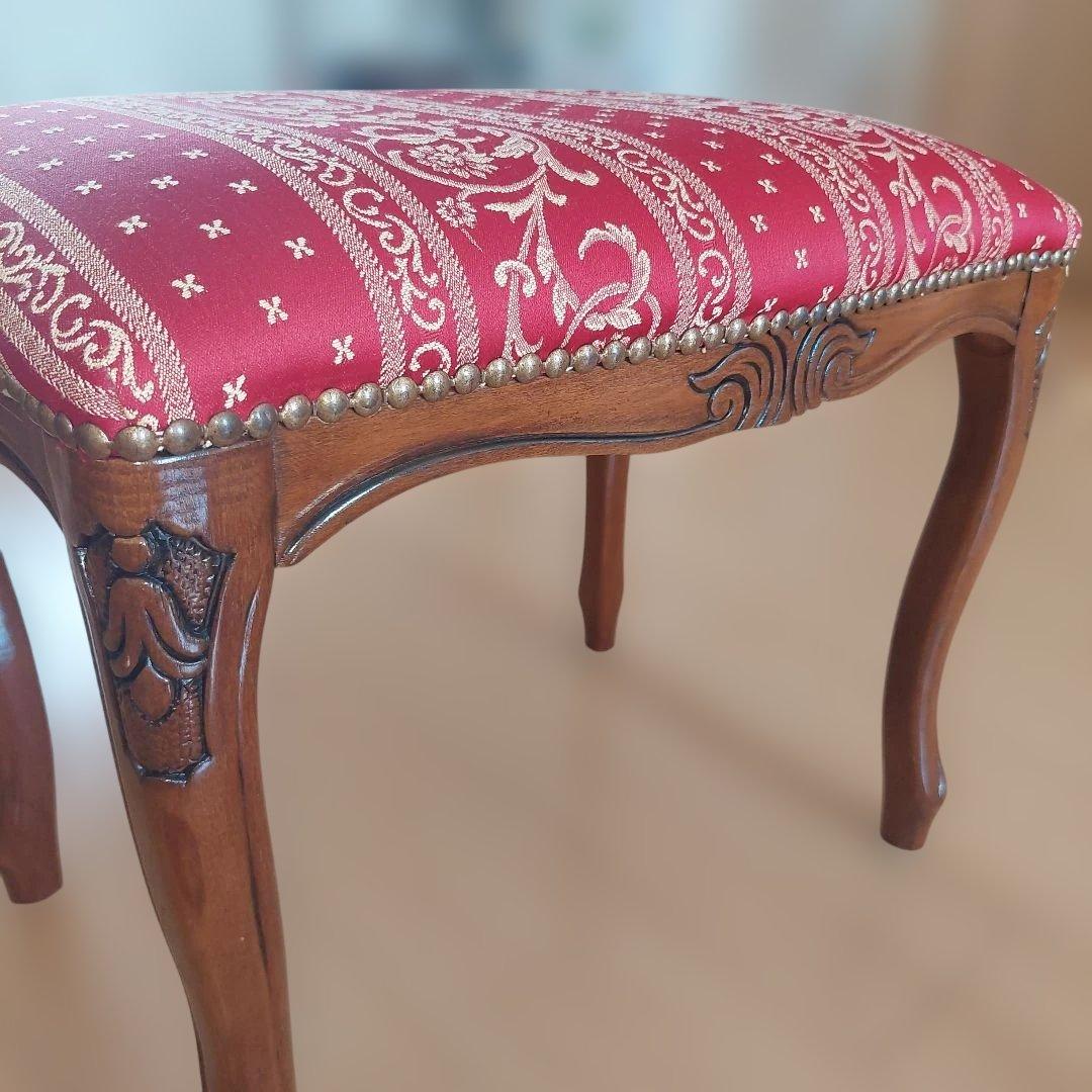 【未使用級】木製スツール 猫脚 ヴィンテージ イタリア製 ロココ調