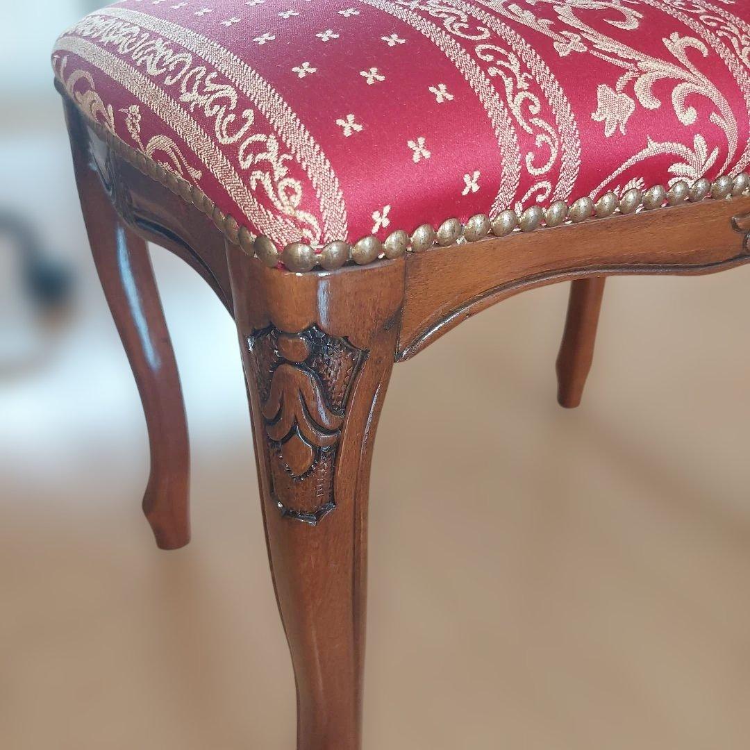 【未使用級】木製スツール 猫脚 ヴィンテージ イタリア製 ロココ調